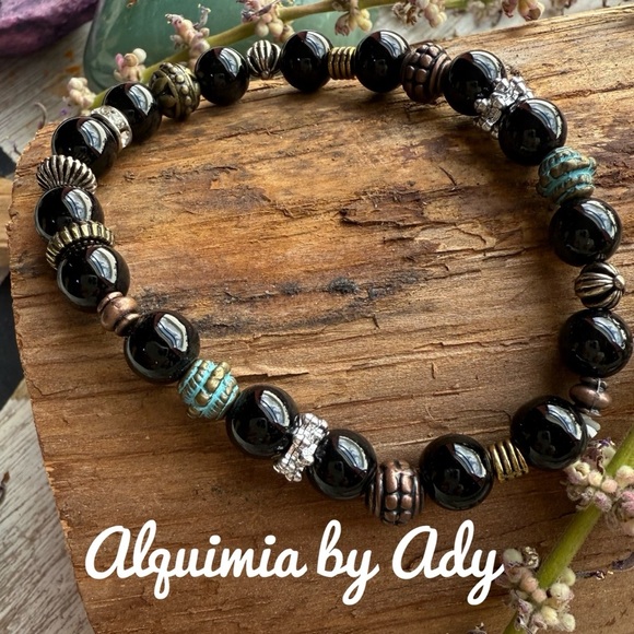 Alquimia Black and Bronze Beaded Bracelet - Picture 1 of 1